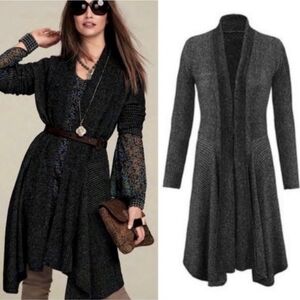 Cabi Cloak Cardigan Black Marled Knit Size Medium